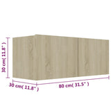 3 Piece TV Cabinet Set Sonoma Oak Engineered Wood 3078973