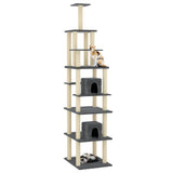 Cat Tree with Sisal Scratching Posts Dark Grey 216 cm 171529