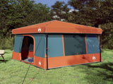 Camping Tent Set 2 pcs Grey and Orange Taffeta and Fabric 3337179