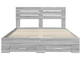 Bed Frame with Drawer Grey Sonoma 135 x 190 cm Engineered Wood 3411656