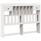 Bookcase Bed without Mattress White 150x200 cm King Size Solid Wood Pine 3321941