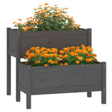 Planter Grey 84.5x84x75 cm Solid Wood Pine 822259