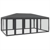 Party Tent with 10 Mesh Sidewalls Anthracite 6x4 m HDPE 4010069