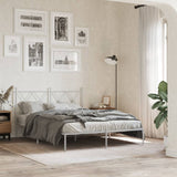 Metal Bed Frame without Mattress with Headboard White 140x200cm 376552