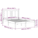 Bed Frame without Mattress White 120x190 cm Small Double Solid Wood 3104189