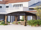 3 x 4m Hardtop Gazebo Canopy with Metal Roof, Aluminium Gazebo Permanent Pavilion with Netting and T3398P315897