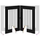 Dog Gate with Stands 2 pcs Black Oak 60 x 80 cm Engineered Wood 892091