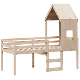 High Sleeper Bed without Mattress 90x200 cm Solid Wood Pine 3282013