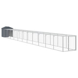 Chicken Cage with Run Anthracite 117x1221x123 cm Galvanised Steel 3189073