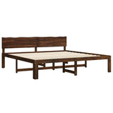 Double Bed Frame with Headboard ROSTOCK Dark Brown 200 x 200 cm 3405470