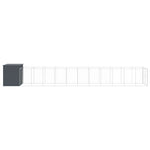 Dog House with Run Anthracite 214x1273x181 cm Galvanised Steel 3189124