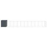Dog House with Run Anthracite 214x1273x181 cm Galvanised Steel 3189124