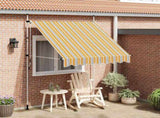 43226 Manual Retractable Awning 200 cm Yellow and Blue Stripes