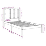 Bed Frame without Mattress White 90x190 cm Single Solid Wood 3105566