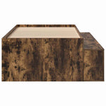 Storage Bed Frame Smoked oak 75 x 190 cm Engineered wood 3335217