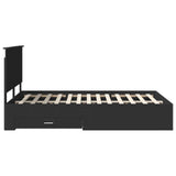 Bed Frame with Headboard Black 135 x 190 cm Engineered Wood 3411315