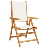 Reclining Garden Chairs 6 pcs Cream White Fabric and Solid Wood 3214539