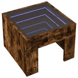 ZNTS Bedside Table with Infinity LED Smoked Oak 40x40x30 cm 3284074