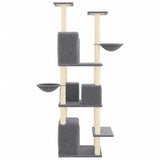 Cat Tree with Sisal Scratching Posts Dark Grey 180 cm 171602