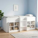 Kids'High Bed Frame 2 pcs White 98.5 x 200 cm Engineered Wood 3422563