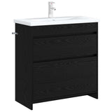 Bathroom Under Sink Cabinet Black Oak 78.5 x 37.5 x 81 cm 890737