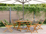 5 Piece Garden Dining Set Grey Polypropylene and Solid Wood 3281770