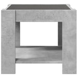 ZNTS Coffee Table with LED Concrete Grey 53x53x45 cm Engineered Wood 847542