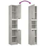 ZNTS 3 Piece Bathroom Cabinet Set Concrete Grey Engineered Wood 3115879