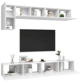 5 Piece TV Cabinet Set White Engineered Wood 3078694