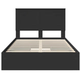 Storage Bed with Headboard Black 135 x 190 cm Engineered Wood 3409560
