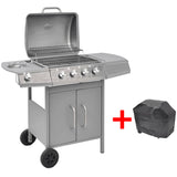 ZNTS Gas Barbecue Grill 4+1 Cooking Zone Silver 41903