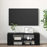 TV Cabinet Set Black Oak 102 x 35 x 35 cm Engineered Wood 875127