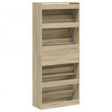 Shoe Cabinet with 4 Flip-Drawers Sonoma Oak 80x34x187.5 cm 3214380