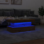 ZNTS Coffee Table with LED Lights Artisian Oak 90x50x40 cm 857715