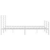 Metal Bed Frame without Mattress with Footboard White 180x200cm 352390