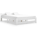 Bed Frame without Mattress White Solid Pine Wood 140x200 cm 322001