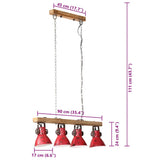 Ceiling Lamp 25 W Distressed Red 90x24x111 cm E27 371837