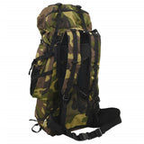 Hiking Backpack Green Camouflage 80 L Oxford Fabric 4009969