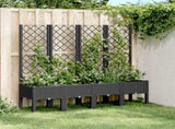 Garden Planter with Trellis Black 160x40x142 cm PP 367933