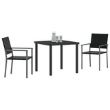 Garden Dining Set 3 pcs Black PE Rattan 3379079