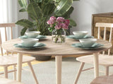 Folding Dining Table for 4, Round Drop Leaf Table, Modern Space Saving Small Kitchen Table with Wood T3398P343147