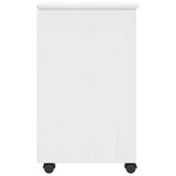 Rolling Cabinet White 34 x 39 x 65.5 cm Solid Pine Wood 42028353