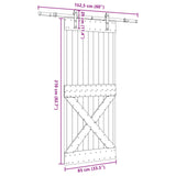 Sliding Door NARVIK Natural and Black 85 x 210 cm 3445349