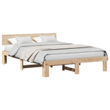 Bed Frame with Headboard Natural 140 x 200 cm Solid Pine Wood 872650