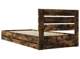 Bed Frame with Drawer Smoked Oak 100 x 200 cm Engineer Wood 3411856