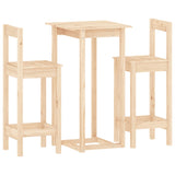 3 Piece Bar Set Solid Wood Pine 3124732