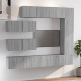 7 Piece TV Cabinet Set Grey Sonoma Engineered Wood 3114564