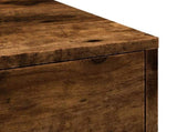 Narrow Bathroom Cupboard with Wheels Smoked Oak Engineered Wood 855281