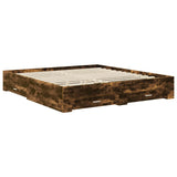 Bed Frame with Drawer Smoked Oak 180 x 200 cm Engineered Wood 3413573