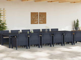 Garden Dining Set 13 pcs Anthracite Polt rattan 3378773